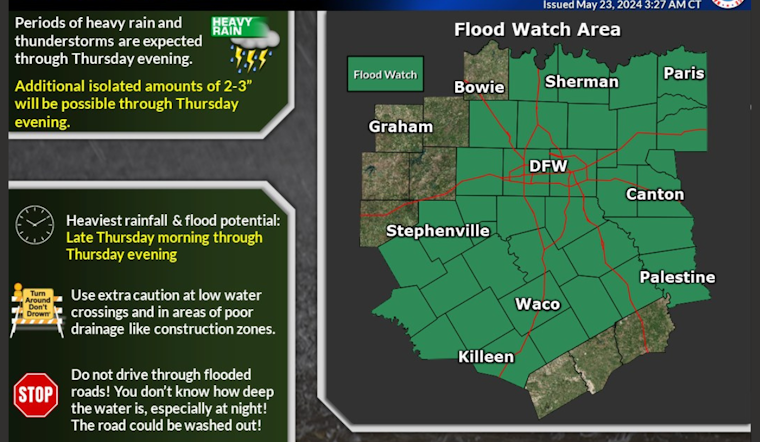 Dallas Braces for Severe Thunderstorms and Flood Watch Through Tonight, Says National Weather Service