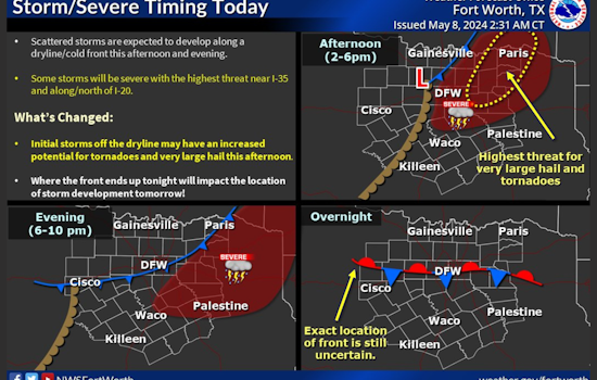 Dallas Braces for Severe Weather with Thunderstorms and Possible Tornadoes in the Forecast