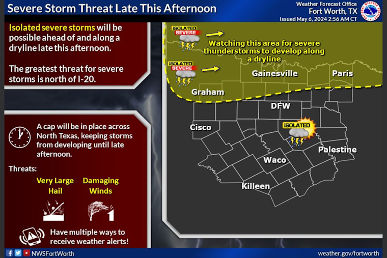 Dallas Braces for Weather Onslaught: Thunderstorms, Hail, and Flooding in North and Central Texas Forecast