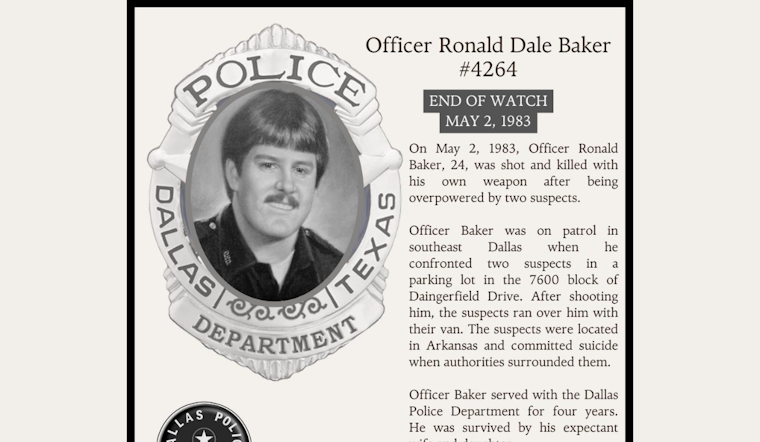 Dallas Police Department Honors Fallen Officer Ronald Dale Baker, Community Pays Respects