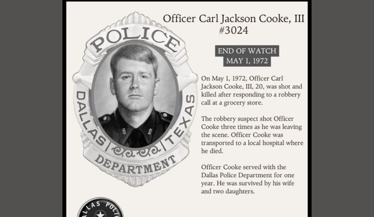 Dallas Police Department Pays Tribute of Respected Officer Carl Jackson Cooke, III