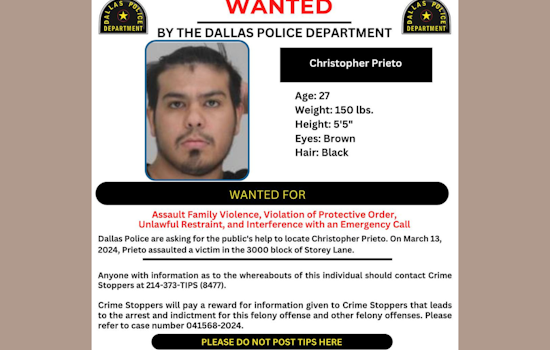Dallas Police Use #WantedWednesday Social Media Campaign to Seek Public's Help in Finding Fugitive Christopher Prieto