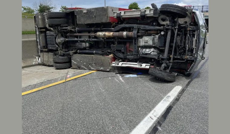 Detroit EMS Vehicle Rolls Over on I-94 Ramp After Collision, Injuring SUV Driver