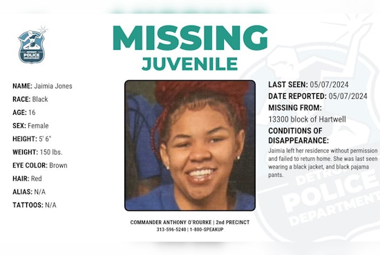 Detroit Police Seek Public's Help to Find Missing Teen Jaimia Jones Last Seen on Bagley Street