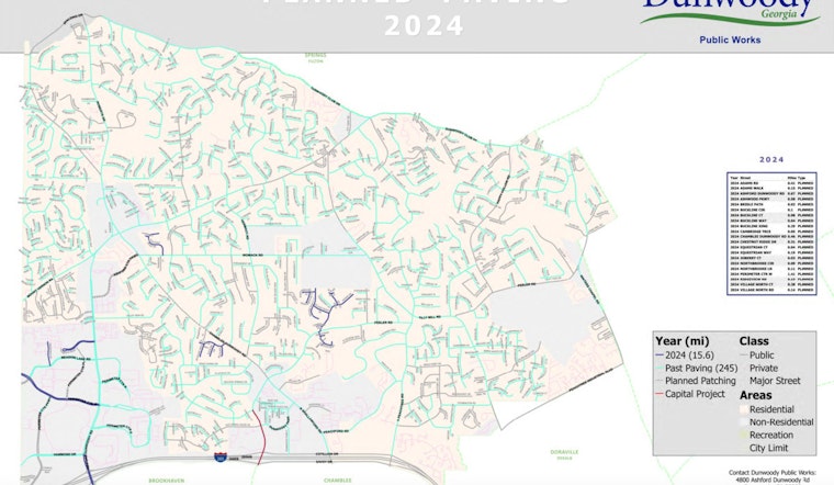 Dunwoody Rolls Out $2.15 Million Street Paving Plan to Revamp 21 Roads and Reach Paving Milestone