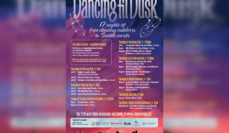 Dust Off Your Dance Shoes, Ready for Free Summer 'Dancing 'til Dusk' Series in Seattle Parks
