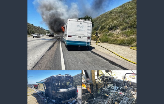 Firefighters Quell Motorhome Blaze on I-15, Save Personal Items and Pet