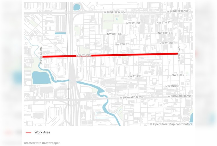 Fort Lauderdale Braces for Road Resurfacing, Nightly Disruptions on Sistrunk Boulevard Until May