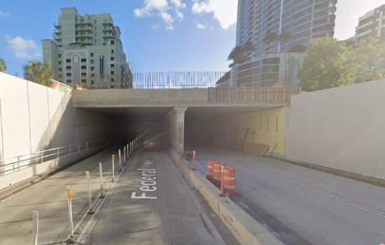 Fort Lauderdale's Henry E. Kinney Tunnel on U.S. 1 to Fully Reopen Friday, Easing Months of Traffic Delays