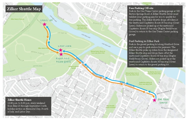 Free Shuttle Service to Zilker Park Returns for Summer in Austin with Weekend and Holiday Rides