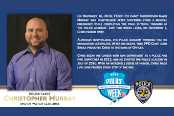 Frisco Police Department Honors Late Cadet Christopher Murray on Peace Officers Memorial Day