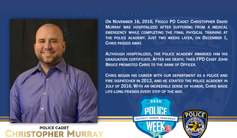 Frisco Police Department Honors Late Cadet Christopher Murray on Peace Officers Memorial Day