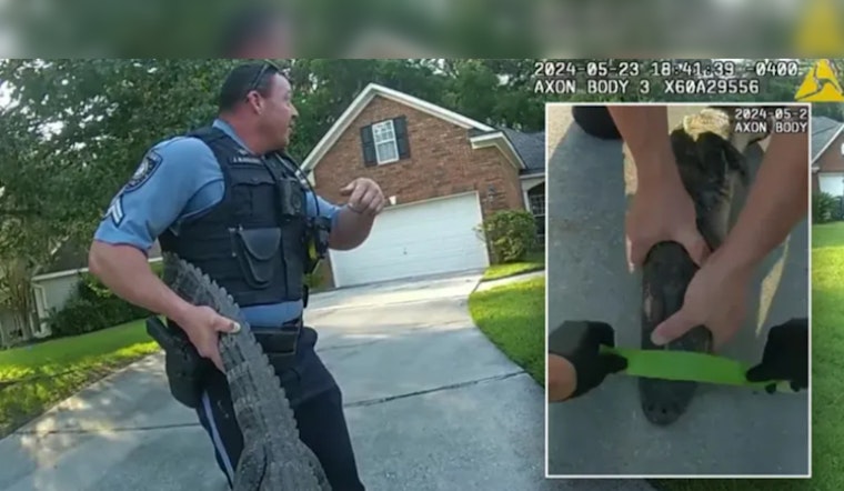 Georgia Alligator 'Detained' in Police Cruiser Before Release into the Wild Near Savannah
