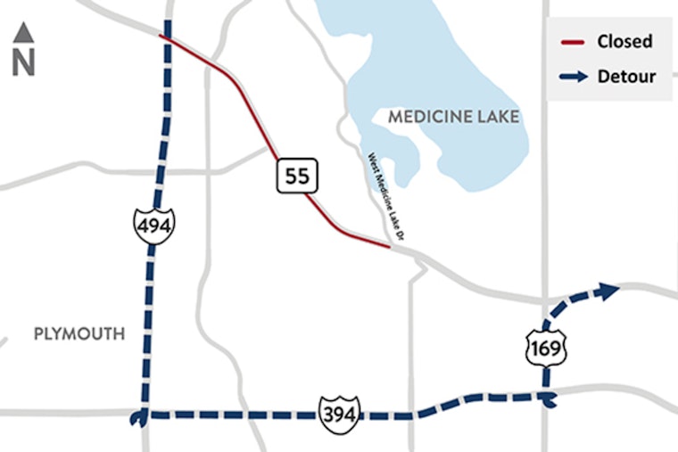Highway 55 Eastbound Lanes to Close This Weekend for Pavement Upgrade in Plymouth