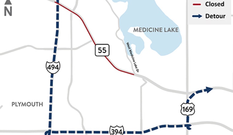 Highway 55 Eastbound Lanes to Close This Weekend for Pavement Upgrade in Plymouth