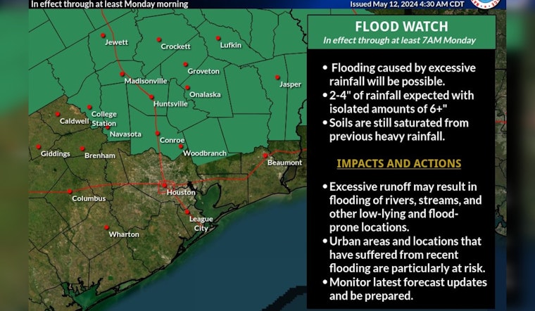 Houston on Alert for Severe Weather as Flood Watch and Storm Risks Loom Over the City