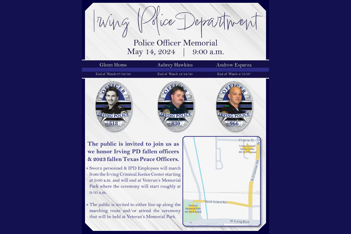 Irving Police Department Invites Public to Join in Honoring Fallen