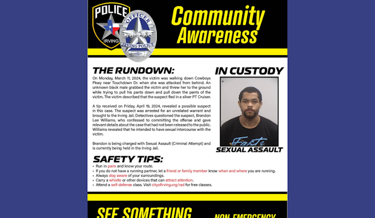 Irving Police Encourage Vigilance Among Residents with "See Something, Say Something" Advisory