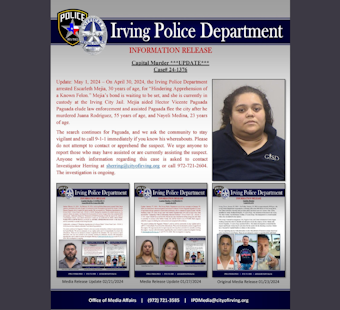 Irving Police Seek Community Help to Solve January Homicide, Perpetrator Still at Large