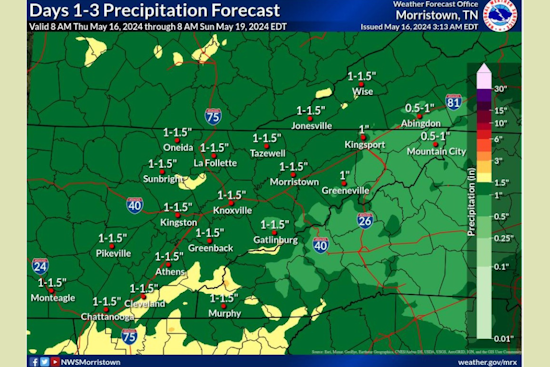 Knoxville Braces for Weekend Thunderstorms as NWS Predicts Heavy Rain, Winds Up to 60 MPH