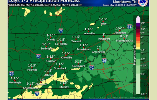 Knoxville Braces for Weekend Thunderstorms as NWS Predicts Heavy Rain, Winds Up to 60 MPH