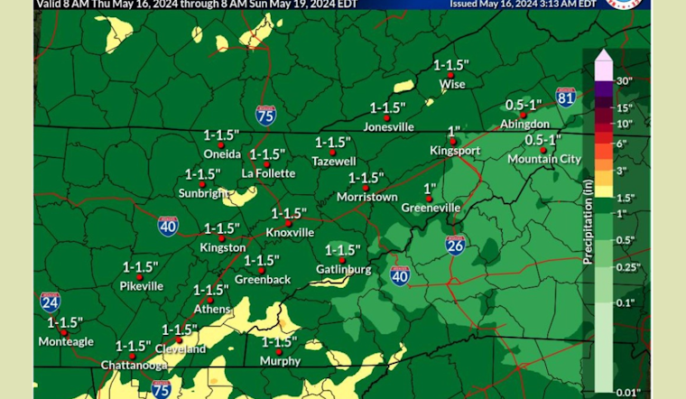 Knoxville Braces for Weekend Thunderstorms as NWS Predicts Heavy Rain, Winds Up to 60 MPH