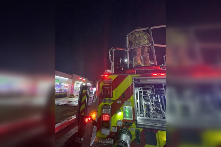 Lightning Strike Sparks Tension at South Austin Gas Station, No Fire Detected