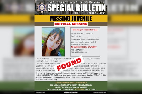 Los Angeles Teenager Prescela Sujaei Mondragon Found Safe After Urgent Community Search