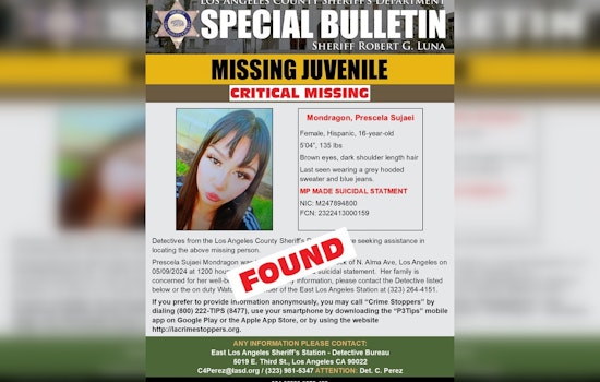 Los Angeles Teenager Prescela Sujaei Mondragon Found Safe After Urgent Community Search