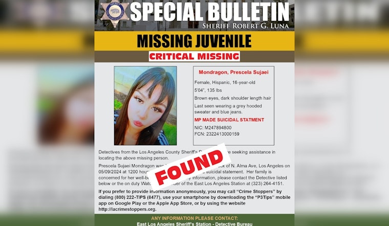 Los Angeles Teenager Prescela Sujaei Mondragon Found Safe After Urgent Community Search