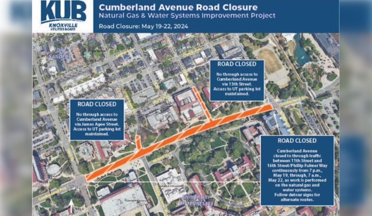 Major Construction on Cumberland Avenue in Knoxville to Disrupt Traffic for Months