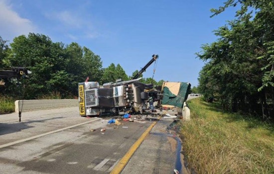 Major Crash Involving 18-Wheeler Closes Westbound Lanes on Spur 330 in Harris County