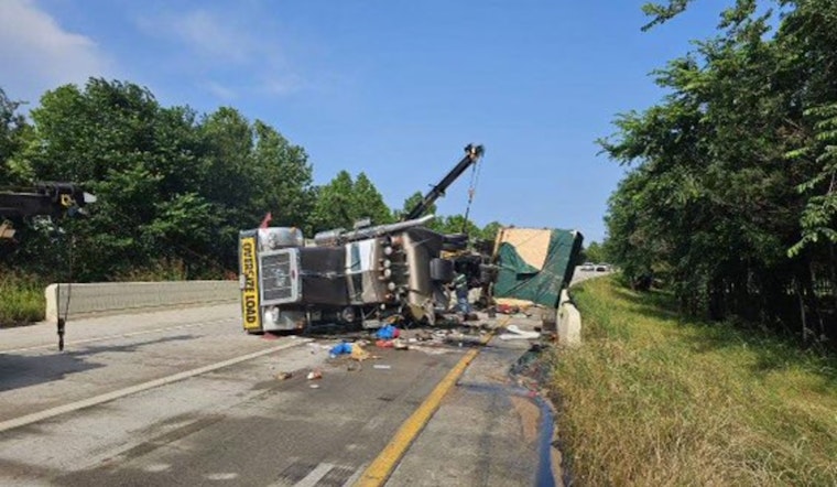 Major Crash Involving 18-Wheeler Closes Westbound Lanes on Spur 330 in Harris County