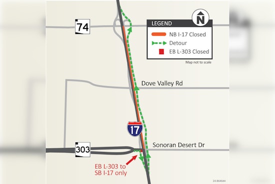 Major Northbound I-17 Closure in Phoenix This Weekend for Pavement Work, ADOT Advises Detour