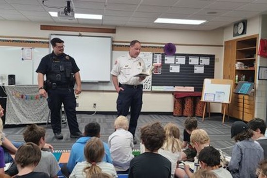 Mankato Police and Firefighters Team Up with United Way to Promote Literacy and Safety to Fourth Graders