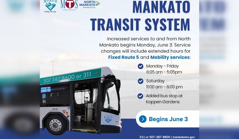 Mankato Transit System Expands Service to North Mankato with New Stops and Improved Routes