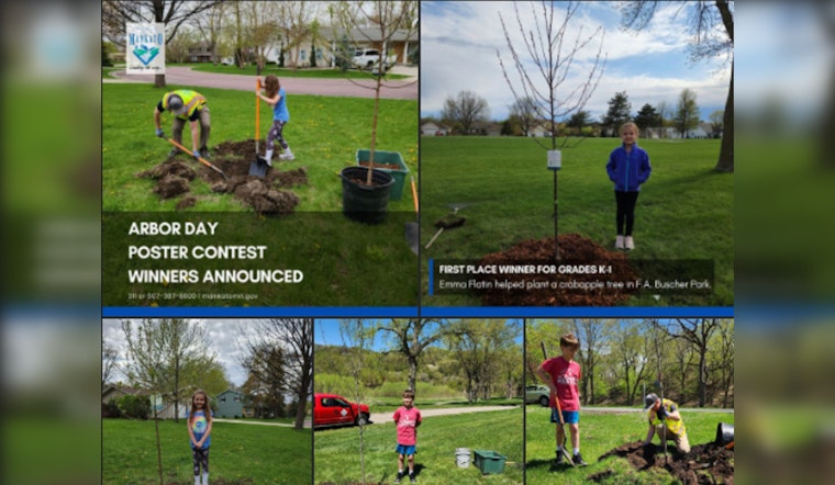 Mankato's Young Eco-Champions Plant Trees in Victory of Arbor Day Poster Contest
