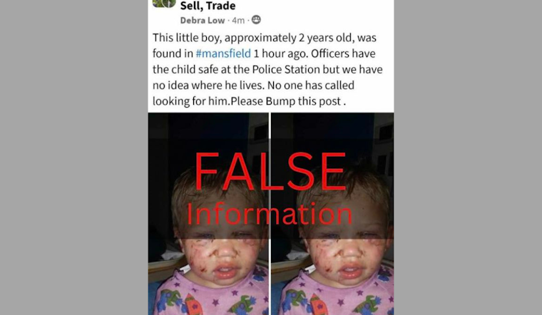Mansfield Police Debunk Hoax Involving Nonexistent Missing Child Report on Social Media