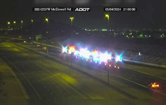 Mesa Police Officer Hospitalized After Being Rear-Ended on Loop 202, Investigation Underway