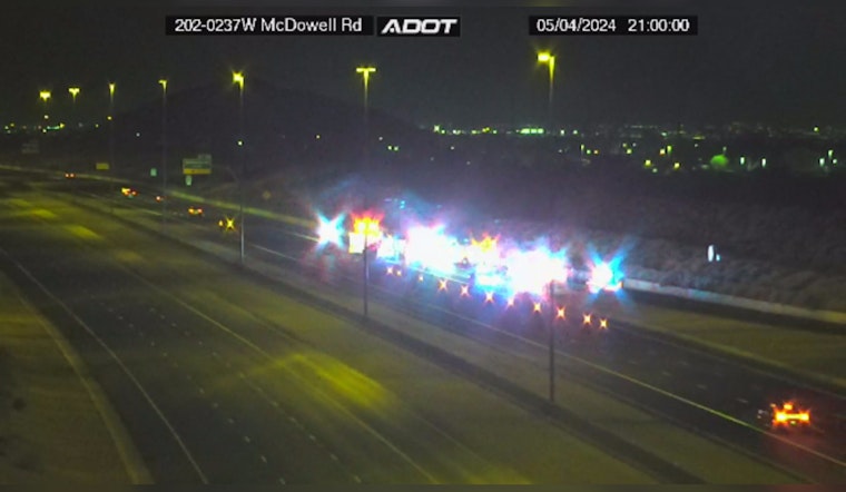Mesa Police Officer Hospitalized After Being Rear-Ended on Loop 202, Investigation Underway