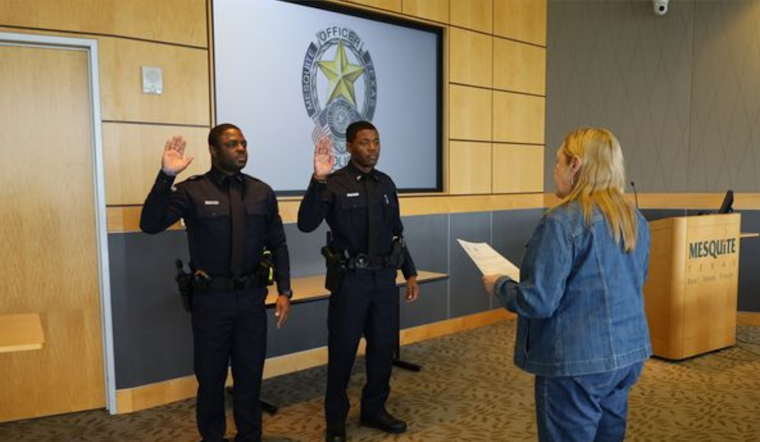 Mesquite Police Department Welcomes New Officers Bell and Murray to Their Ranks