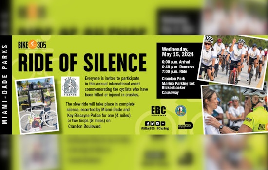 Miami-Dade County and BIKE305 Host 22nd Annual Ride of Silence in Key Biscayne