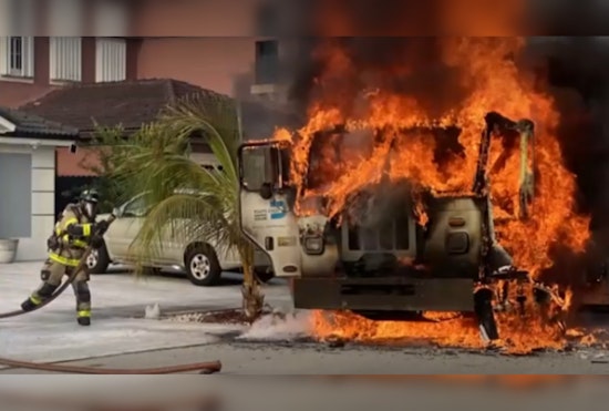 Miami-Dade Firefighters Swiftly Extinguish Raging Garbage Truck Fire in Southwest Miami-Dade