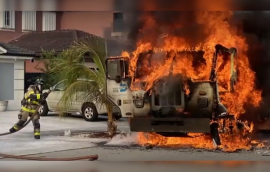 Miami-Dade Firefighters Swiftly Extinguish Raging Garbage Truck Fire in Southwest Miami-Dade