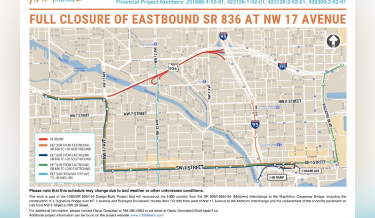 Miami's Dolphin Expressway to Face Overnight Closures Amid Bridge Construction Starting May 17