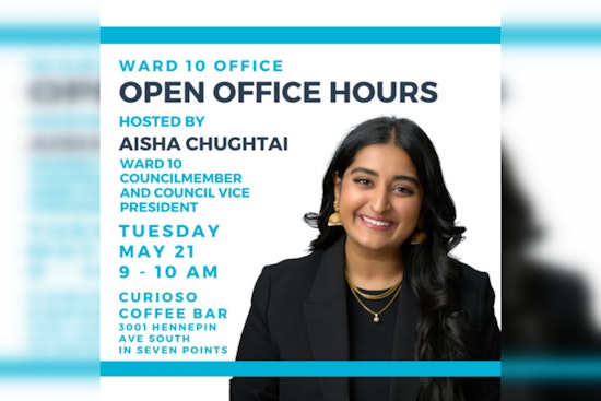 Minneapolis Council Vice President Aisha Chughtai to Host Open Office Hours at Curioso Coffee Bar
