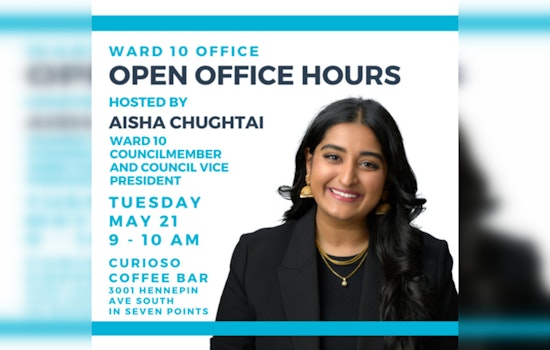 Minneapolis Council Vice President Aisha Chughtai to Host Open Office Hours at Curioso Coffee Bar