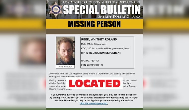 Missing Los Angeles Man Whitney Roland Reed Found Safe After Community Search Efforts