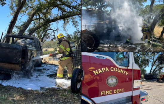 Napa County Firefighters Swiftly Extinguish Truck Fire, Avert Wildfire Risk