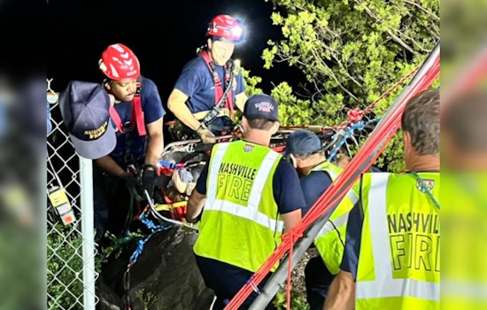 Nashville Fire Department Executes Technical Rescue of Base Jumper from Quarry Ledge